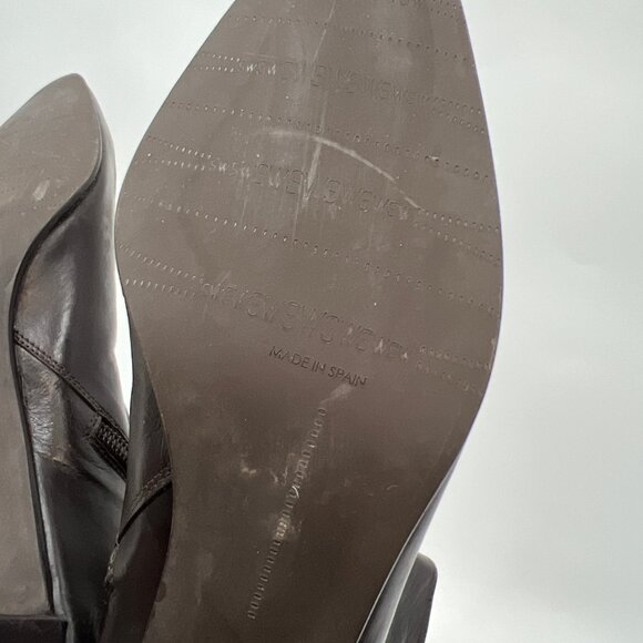 Stuart Weitzman Leather Pointy Toe Heel Boots - Picture 6 of 7